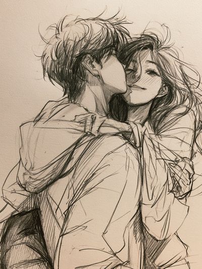 Tender Embrace Sketch Poster. poster