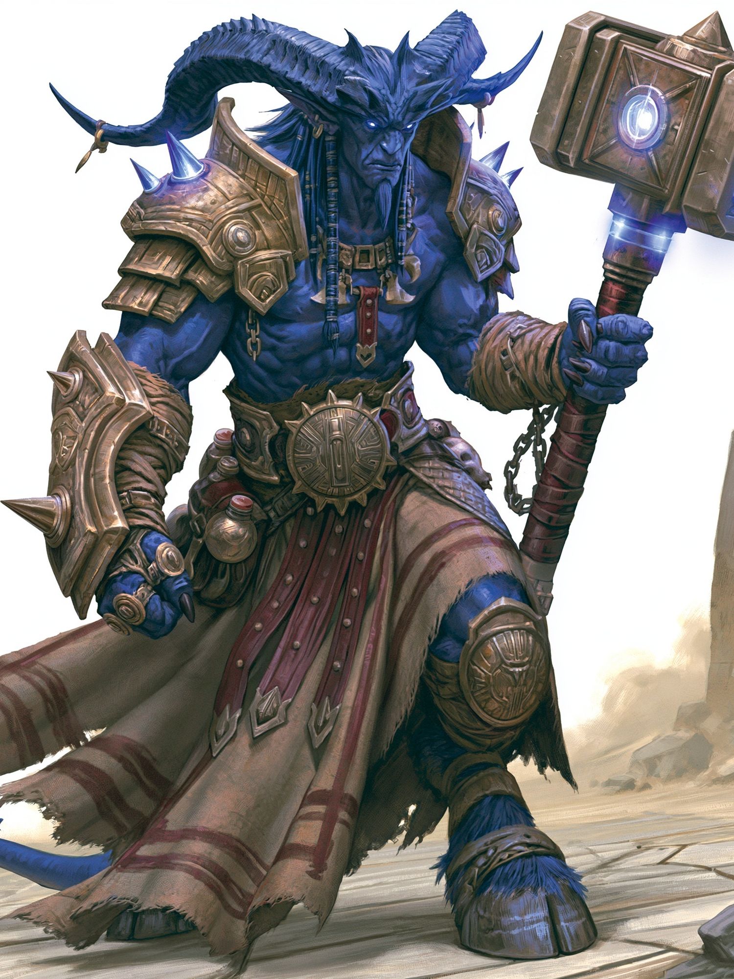 Blue Minotaur Warrior Fantasy Print. poster detail