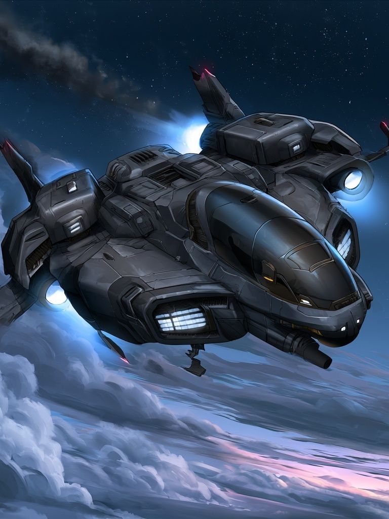Futuristic Spacecraft Digital Art Poster. poster — illustration art