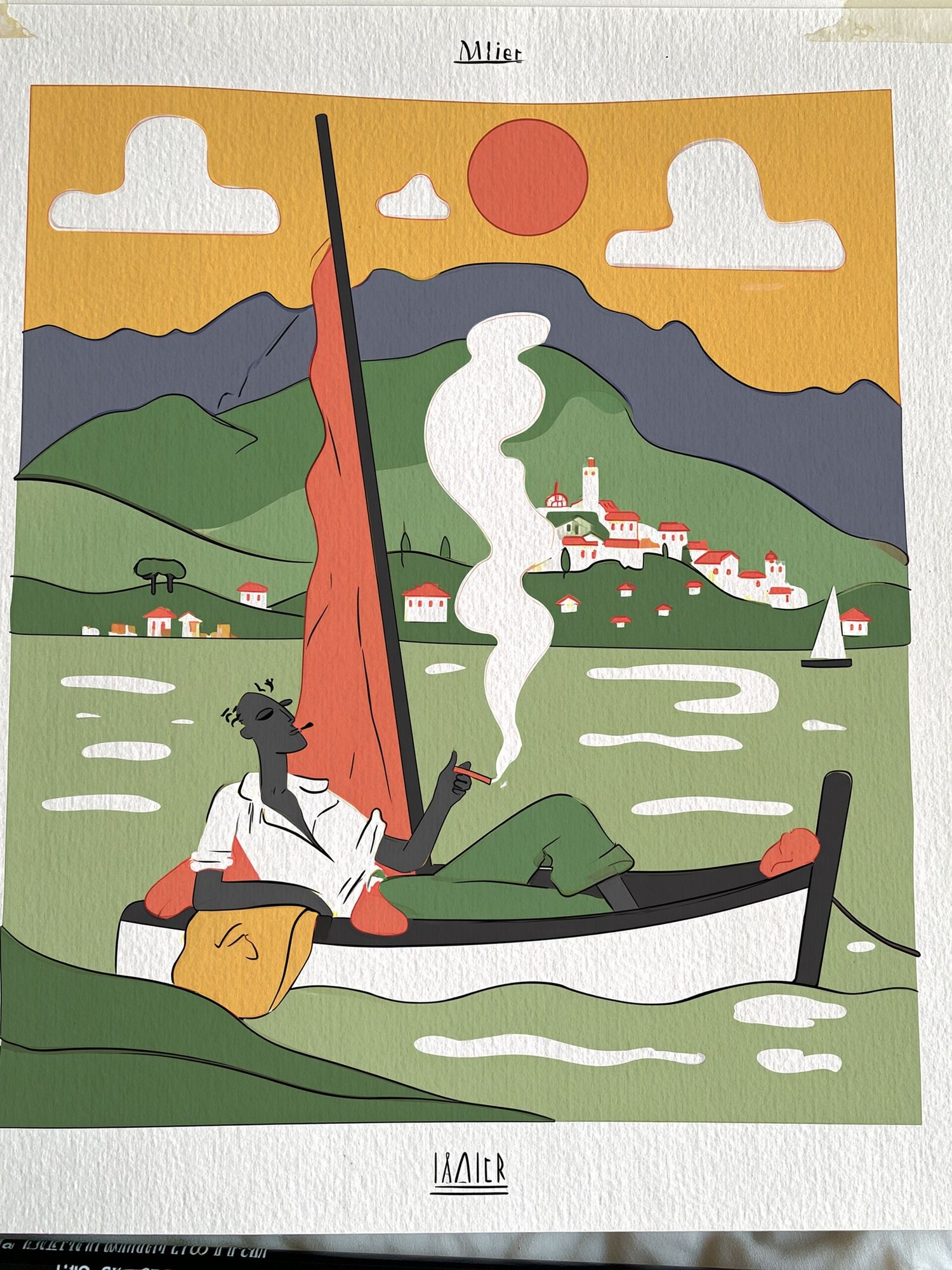Mediterranean Sailor Illustration Poster. poster — illustration art