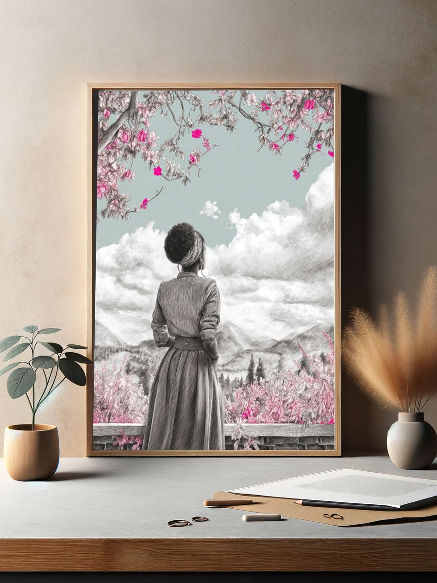 Dreamy Woman in Bloom Poster. — room view 2