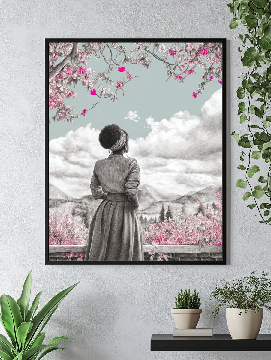 Dreamy Woman in Bloom Poster. — room view 4