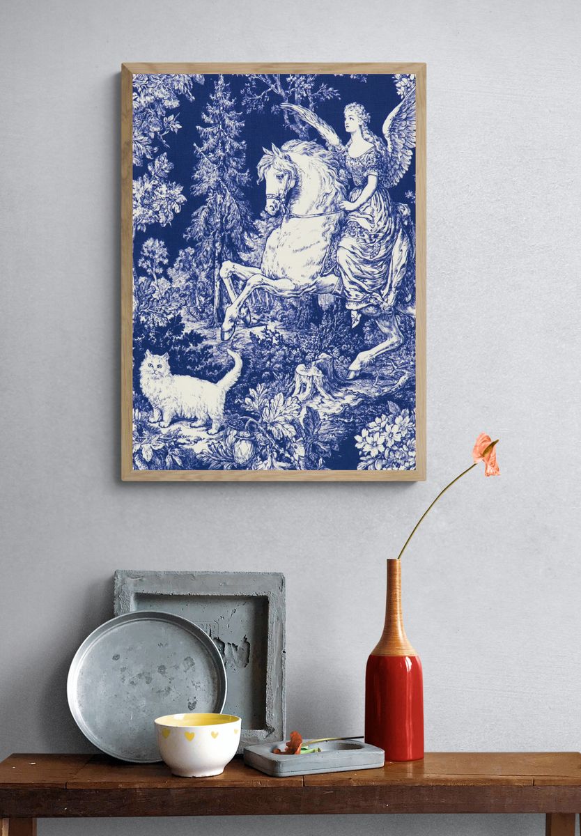 Angel on Horse Toile Print. — room view 3