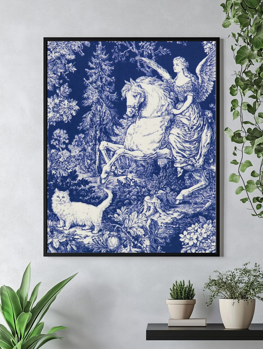 Angel on Horse Toile Print. — room view 4