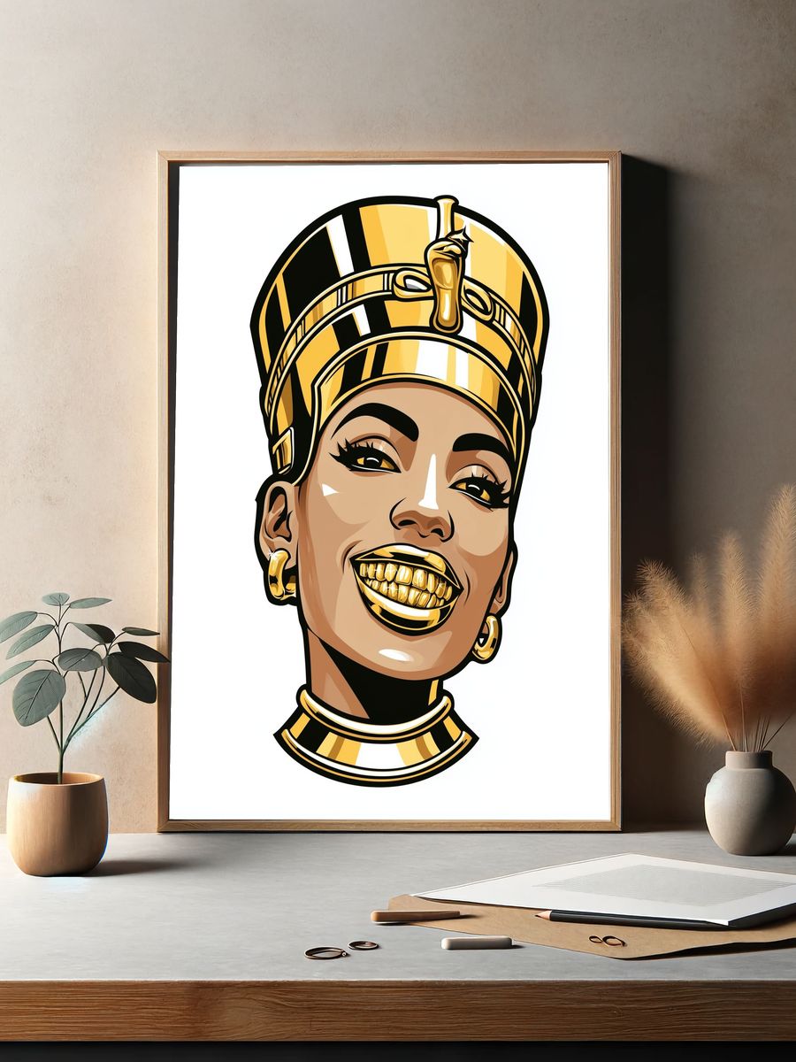 Golden Pharaoh Portrait Poster. — room view 2