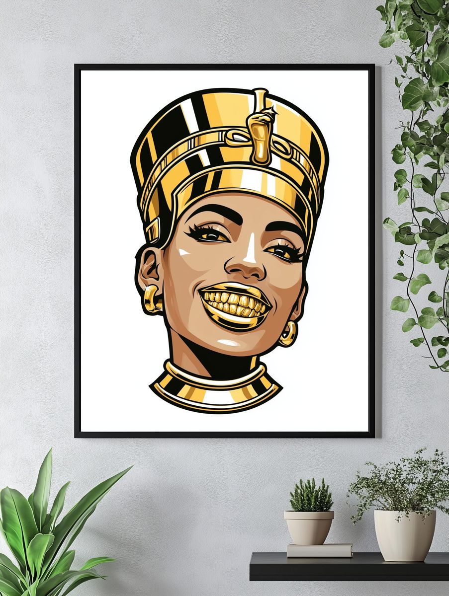 Golden Pharaoh Portrait Poster. — room view 4