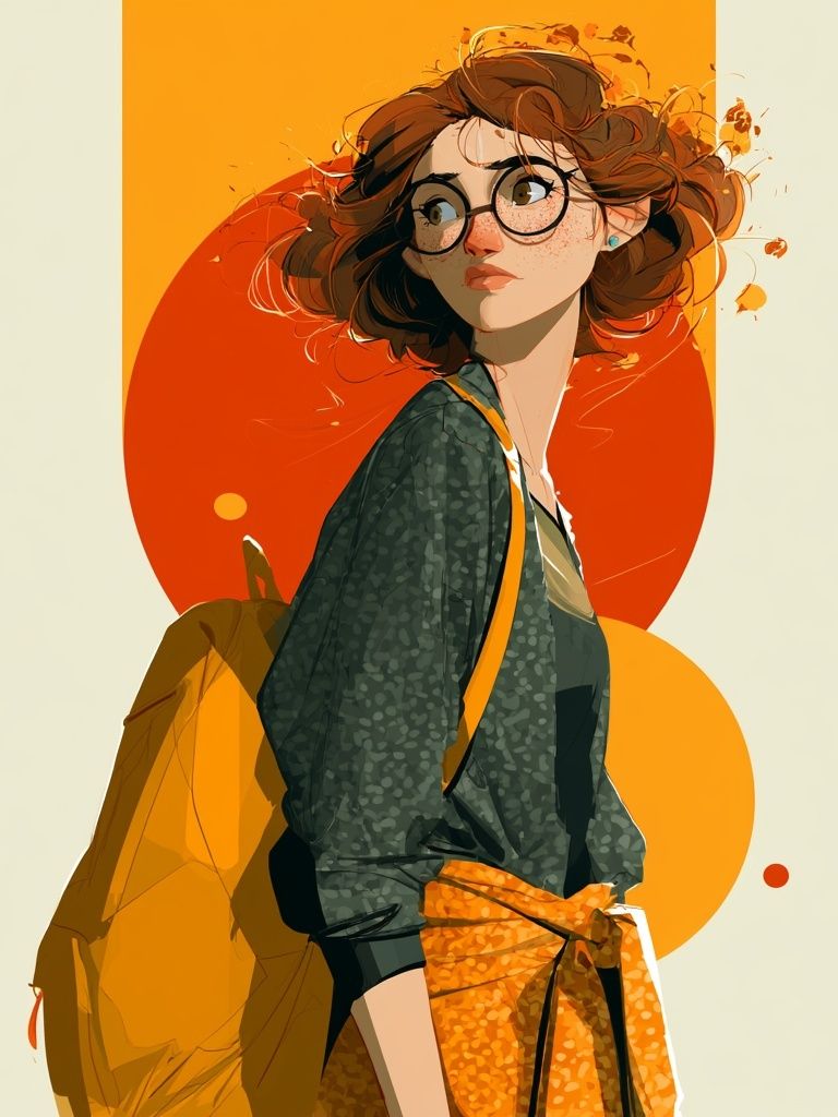 Curious Girl Illustration Poster. poster detail
