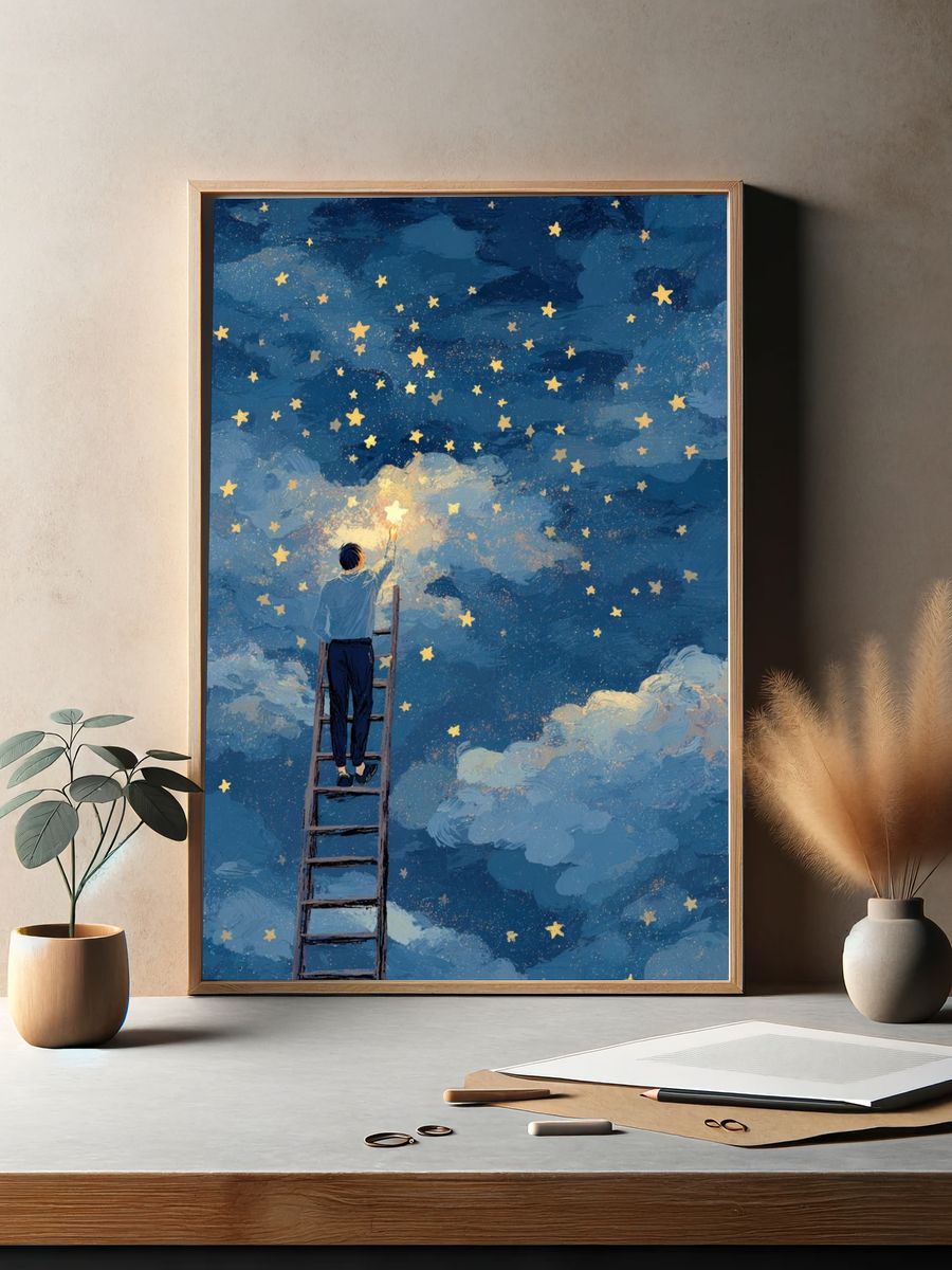 Stairway to the Stars Illustration Poster. — room view 2