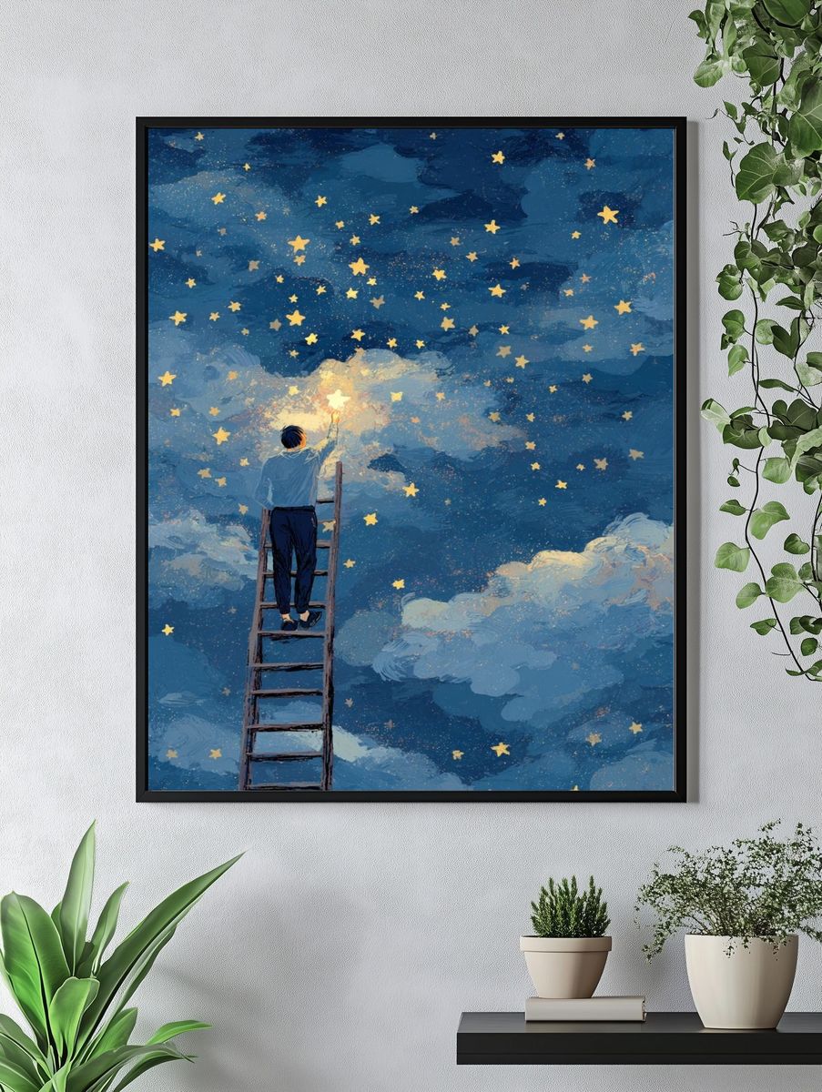 Stairway to the Stars Illustration Poster. — room view 4