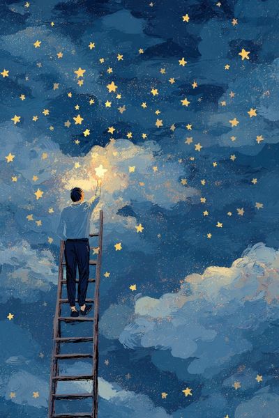Stairway to the Stars Illustration Poster. poster