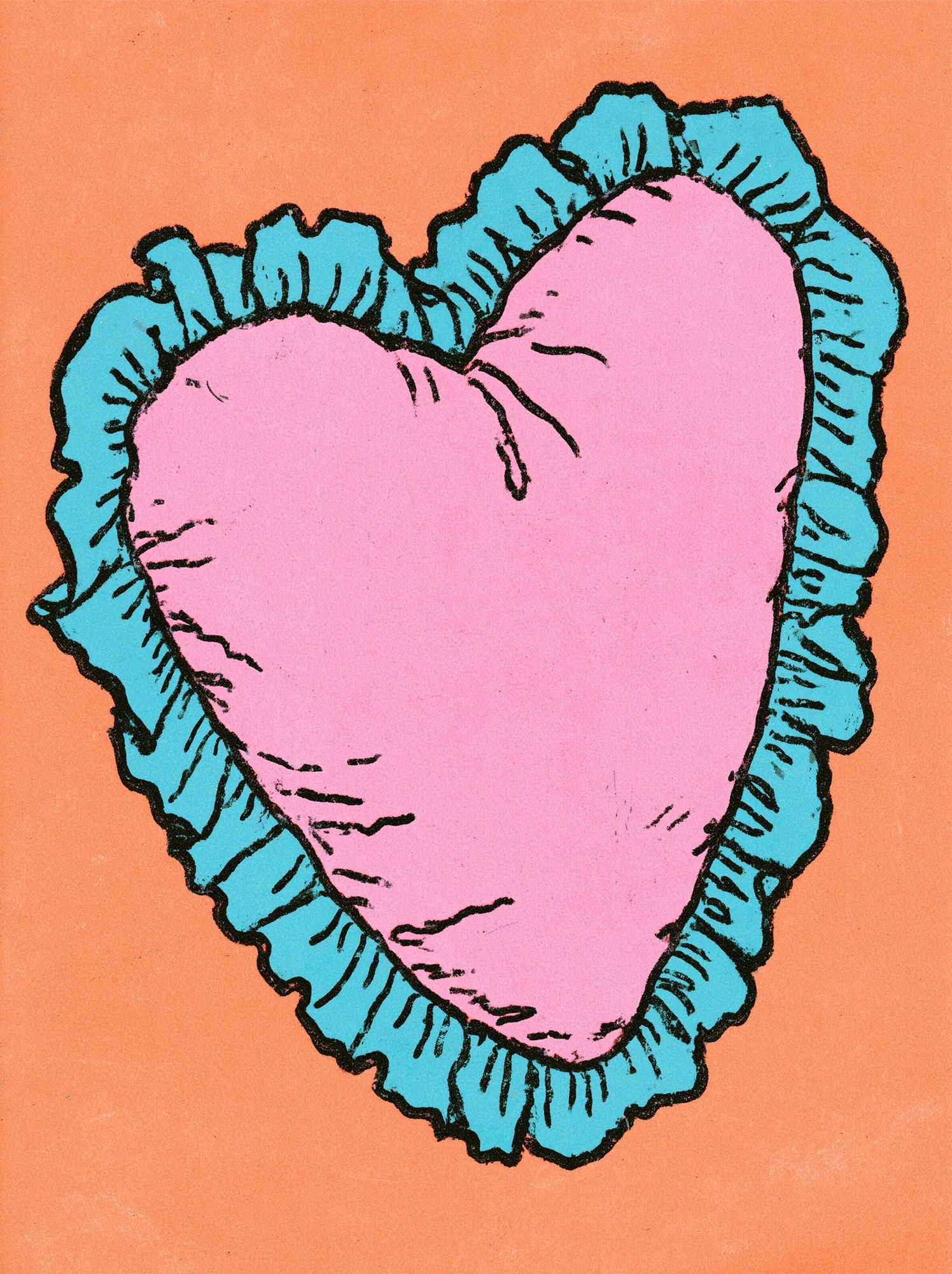 Pink Heart Illustration Poster. poster — illustration art