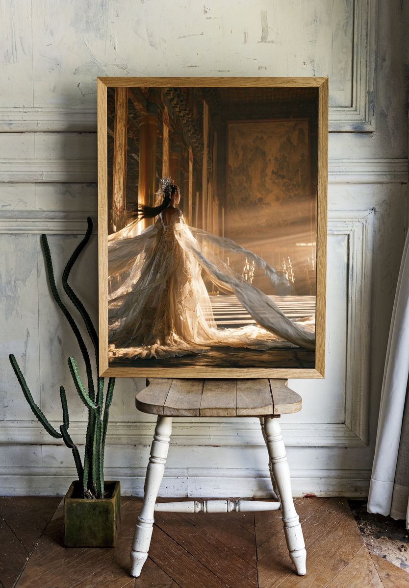 Ethereal Gown Hall Poster. room preview