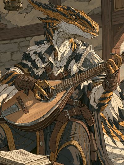 Dragon Bard Fantasy Illustration Poster. poster print