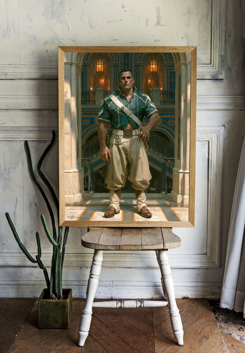 Regal Warrior Portrait Print. — room view 1