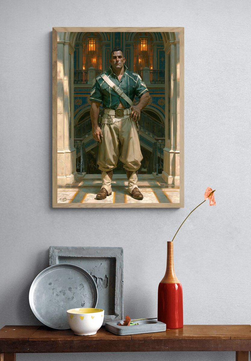 Regal Warrior Portrait Print. — room view 3