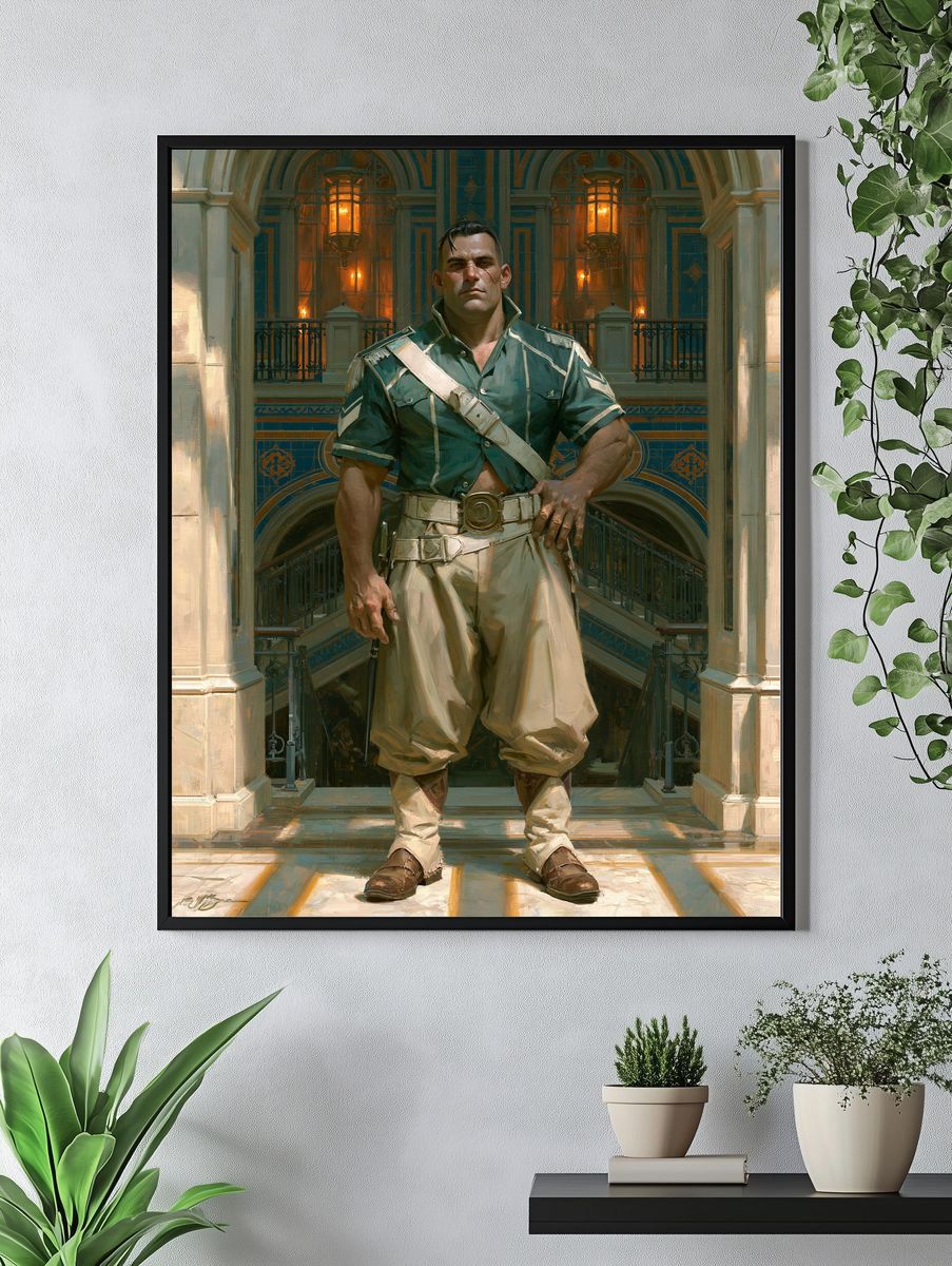 Regal Warrior Portrait Print. — room view 4