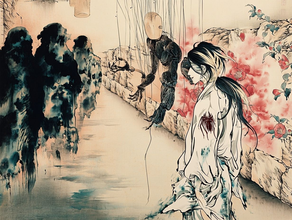 Geisha Watercolor Ink Poster. poster detail