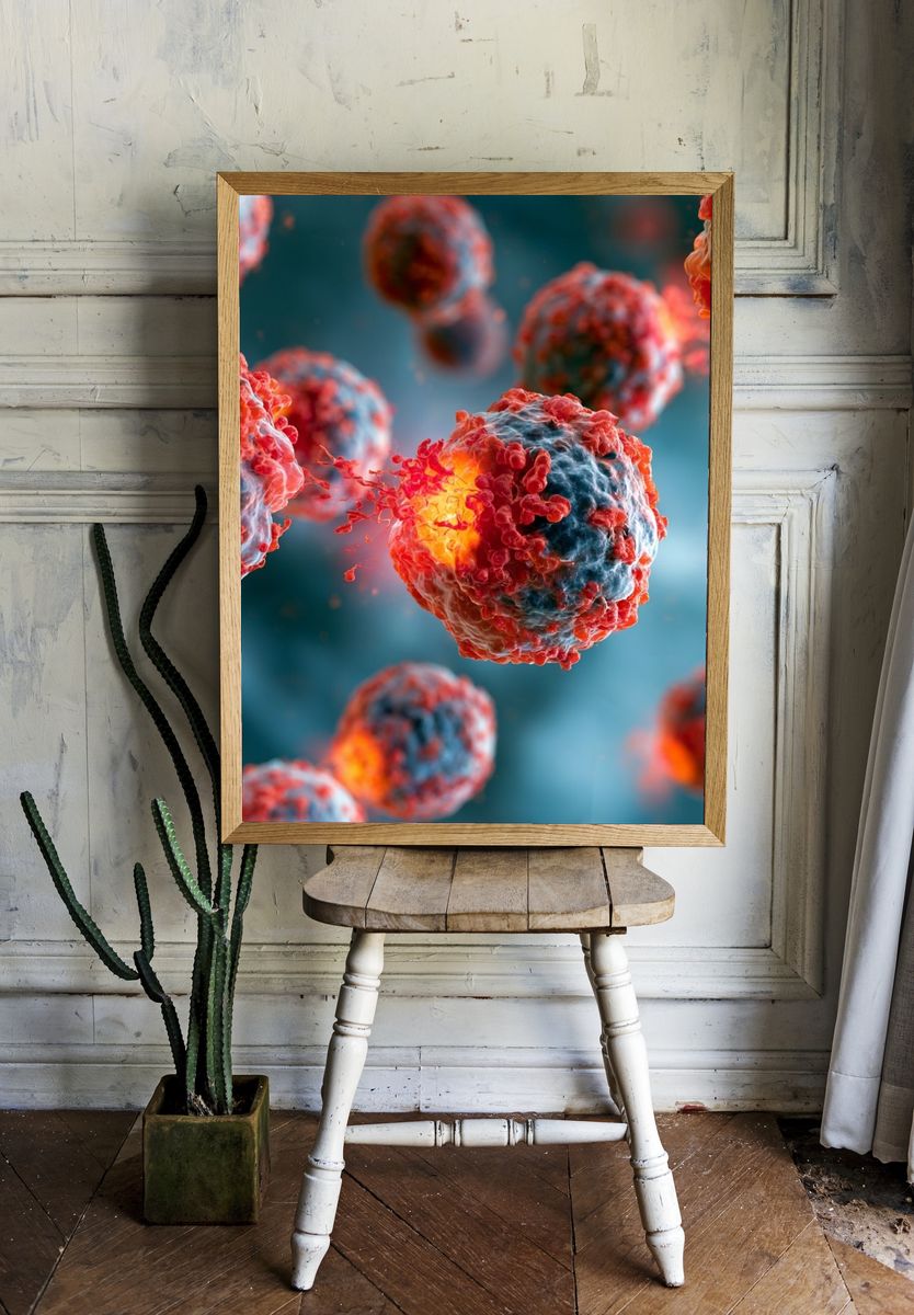 Cancer Cells Digital Art Poster. room preview