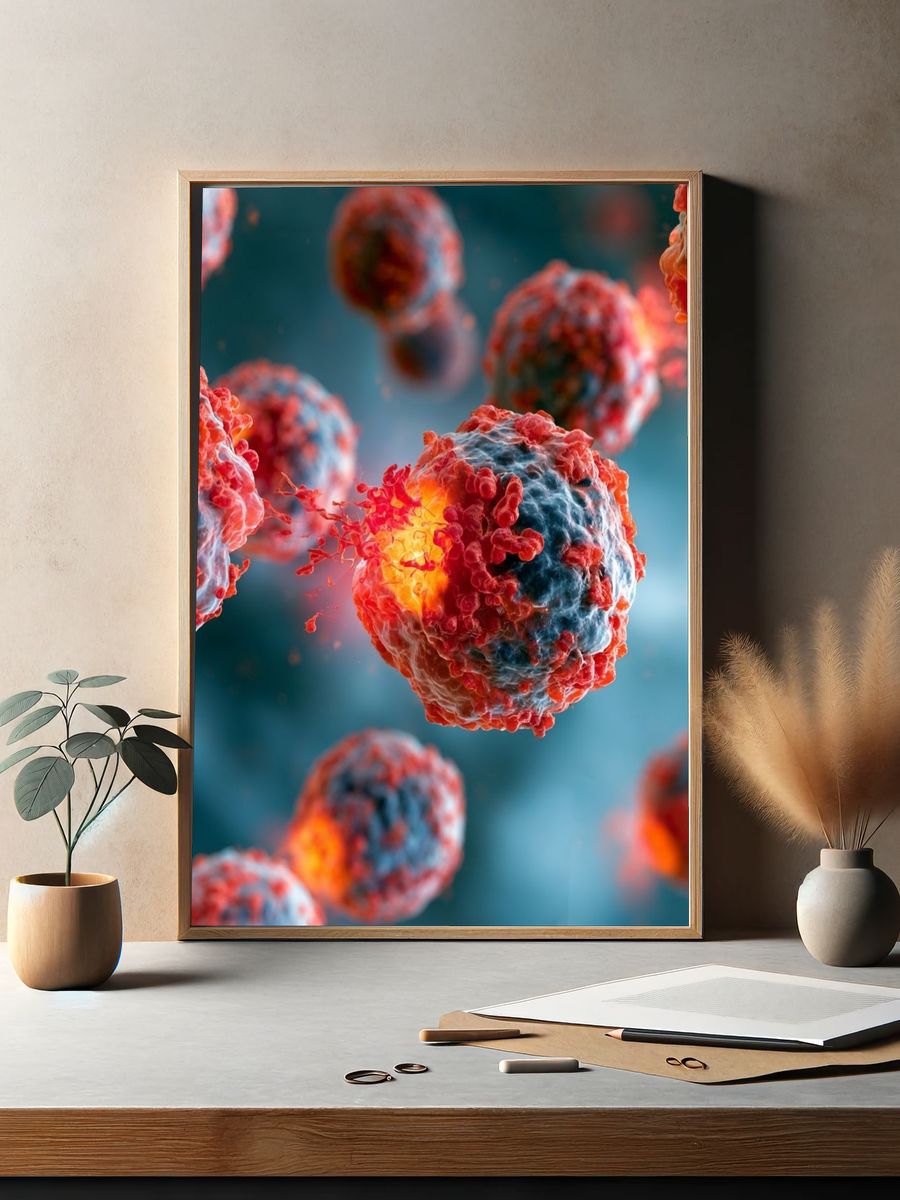 Cancer Cells Digital Art Poster. — room view 2