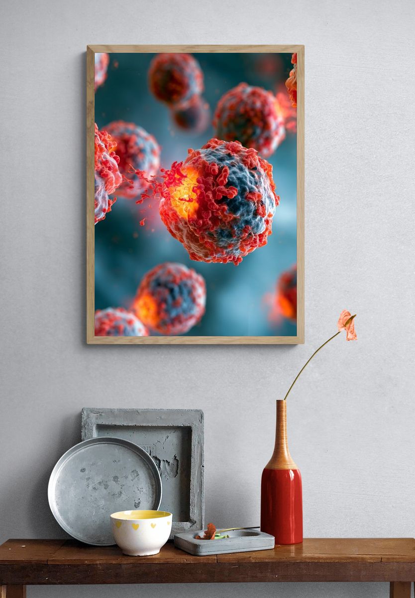 Cancer Cells Digital Art Poster. — room view 3