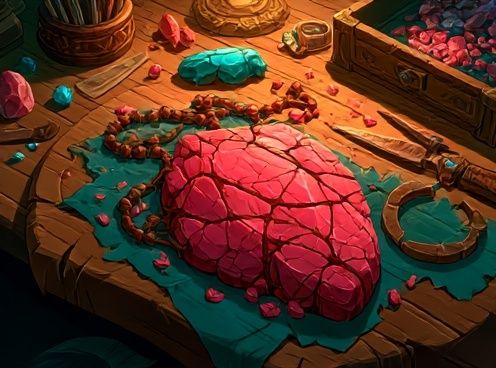 Gemstone Heart Illustration Poster. poster — illustration art