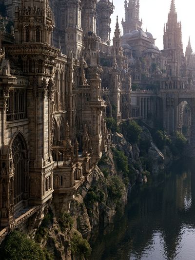 Fantasy Gothic Cityscape Print.