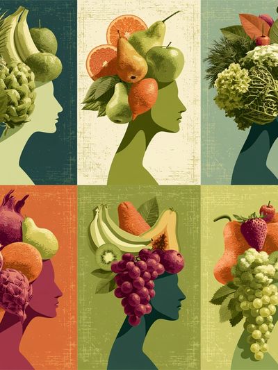 Fruit Silhouette Collage Poster. poster print