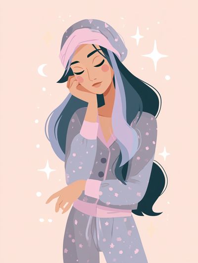 Dreamy Girl Illustration Poster.