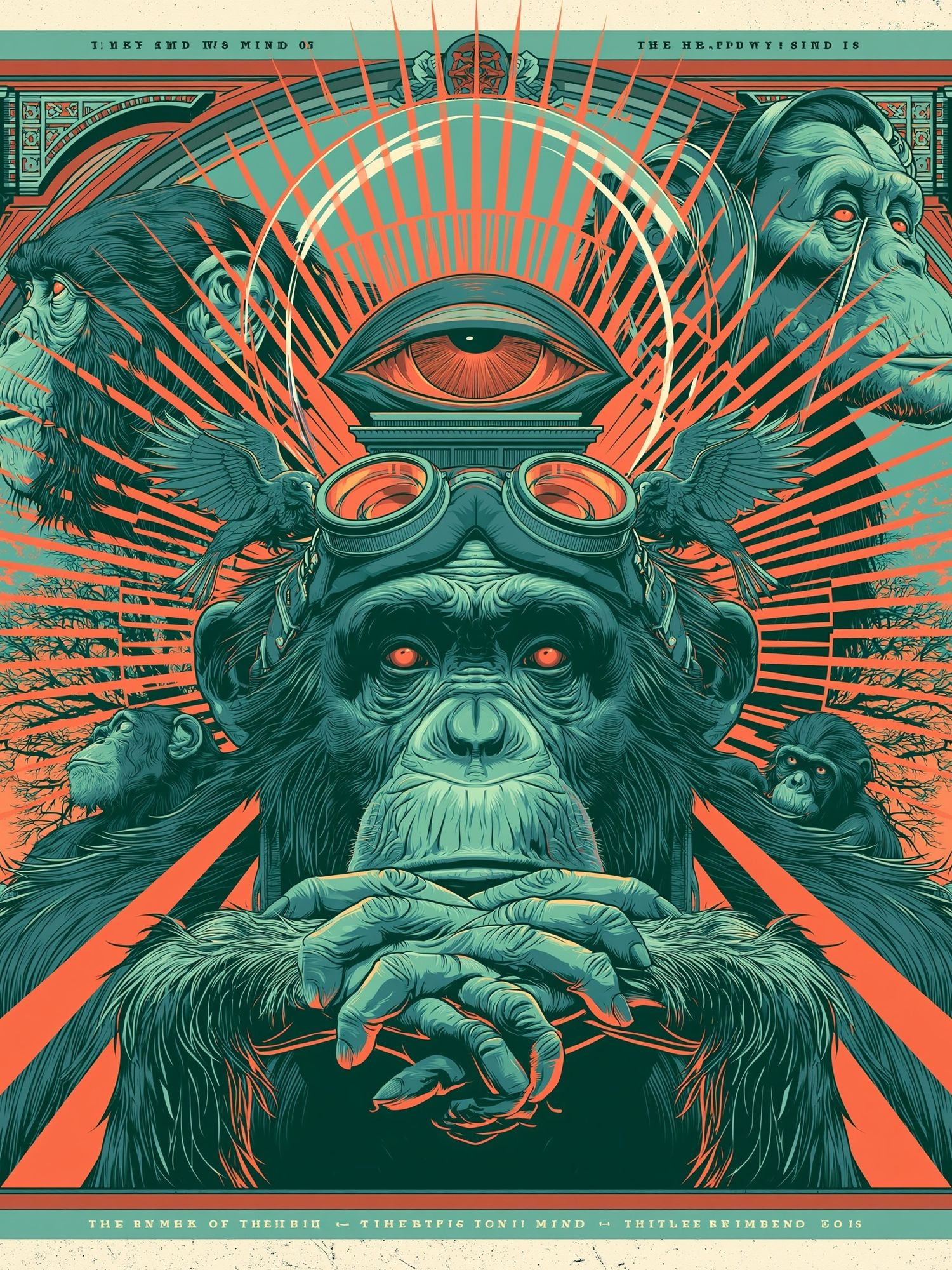 Surreal Chimpanzee Eye Poster. poster — illustration art