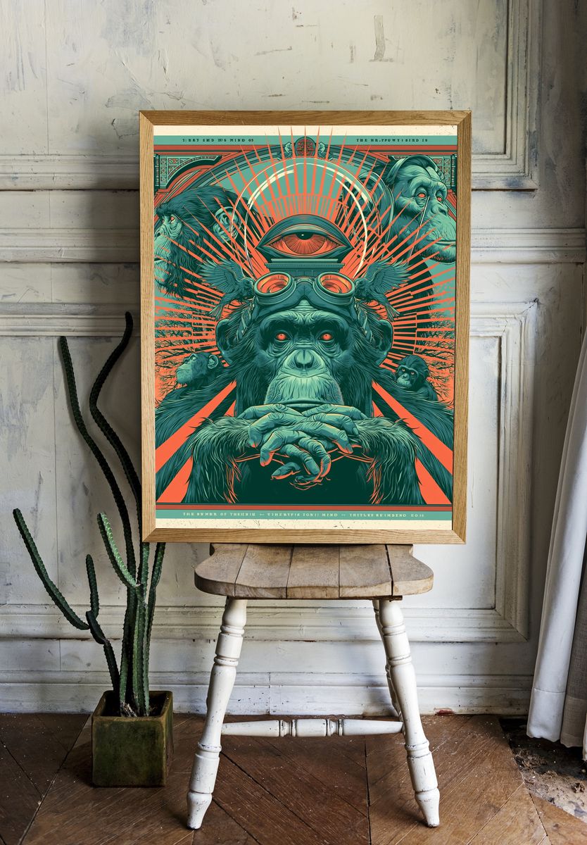 Surreal Chimpanzee Eye Poster. room preview