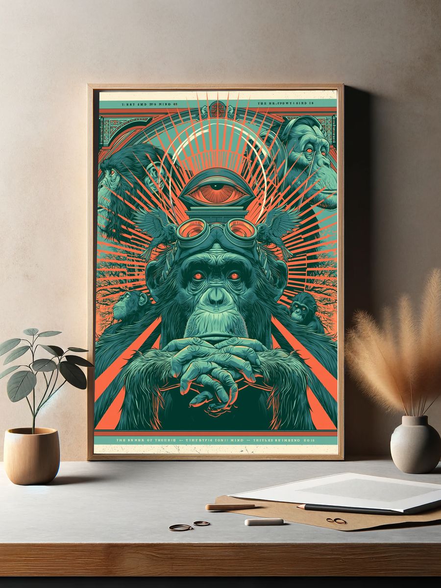 Surreal Chimpanzee Eye Poster. — room view 2