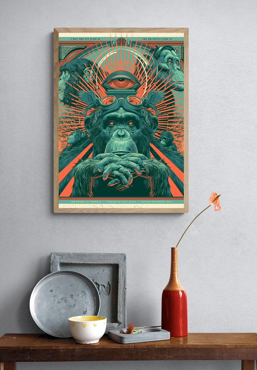 Surreal Chimpanzee Eye Poster. — room view 3