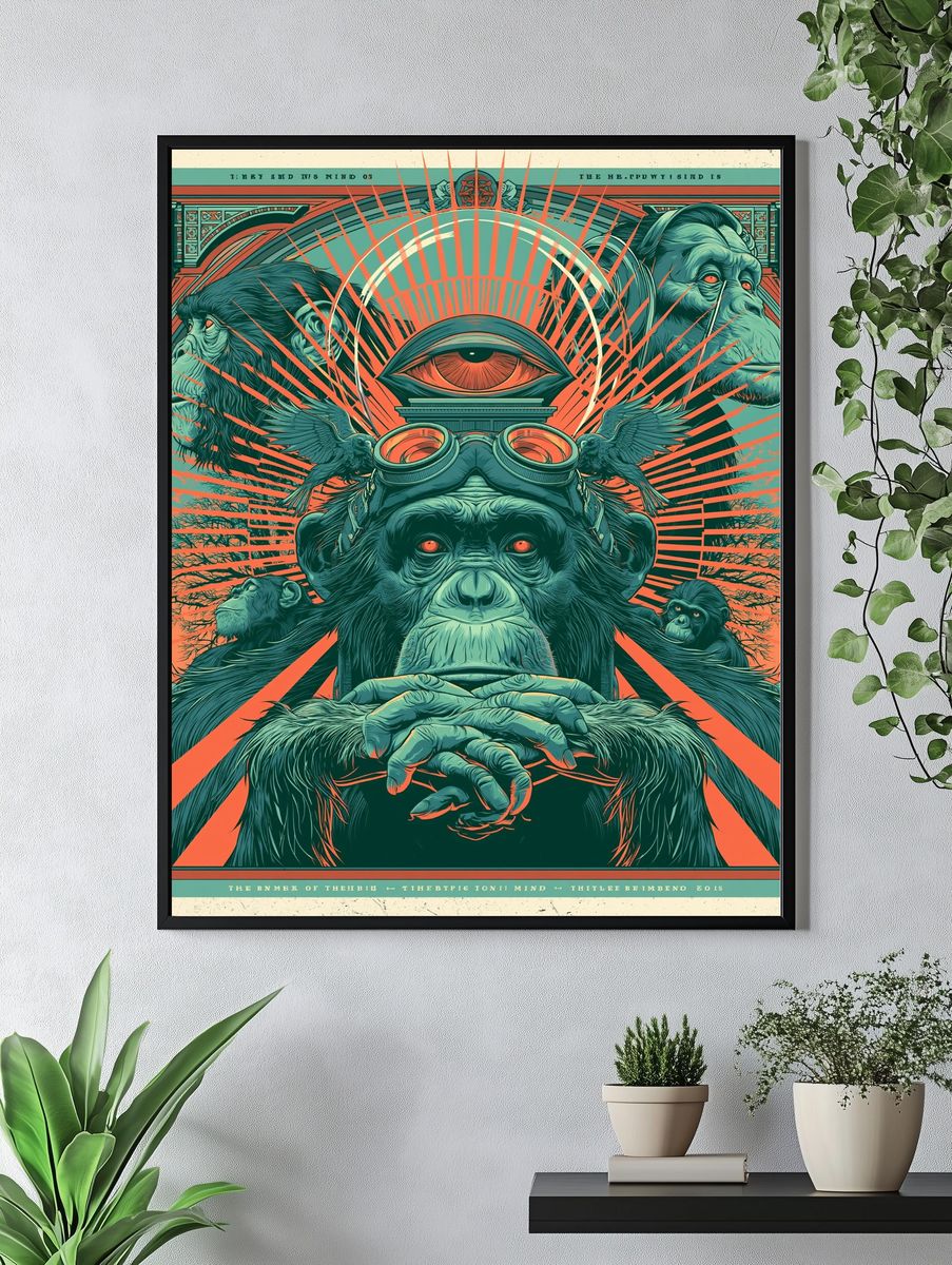 Surreal Chimpanzee Eye Poster. — room view 4