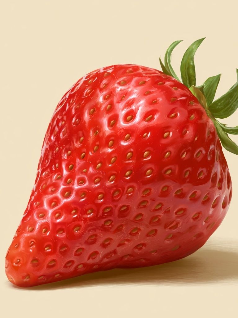 Glossy Strawberry Illustration Poster. poster — illustration art