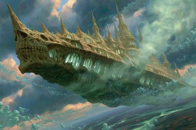 Skull Castle in the Clouds Print.