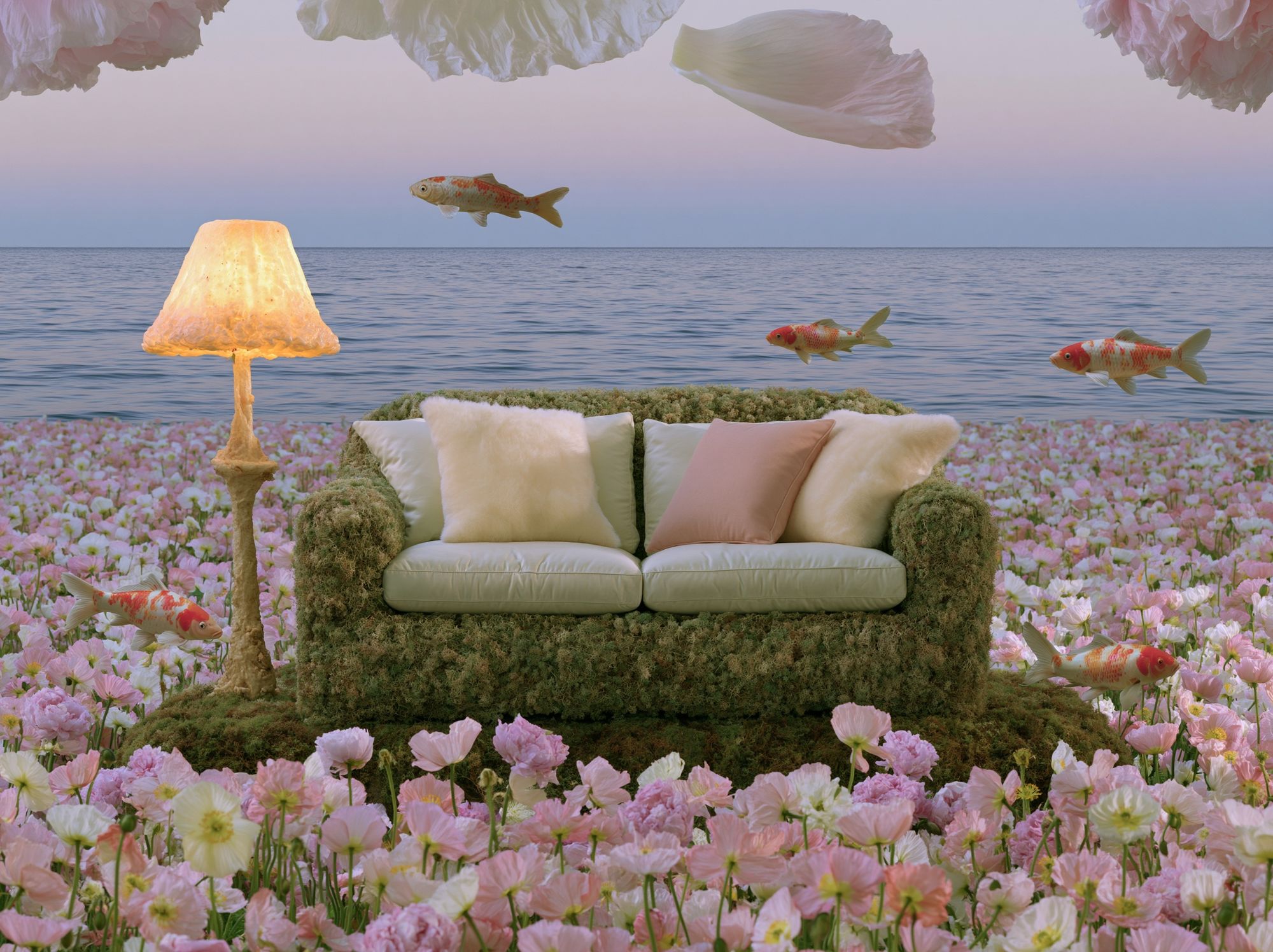 Dreamy Koi Garden Surrealism Print. poster detail