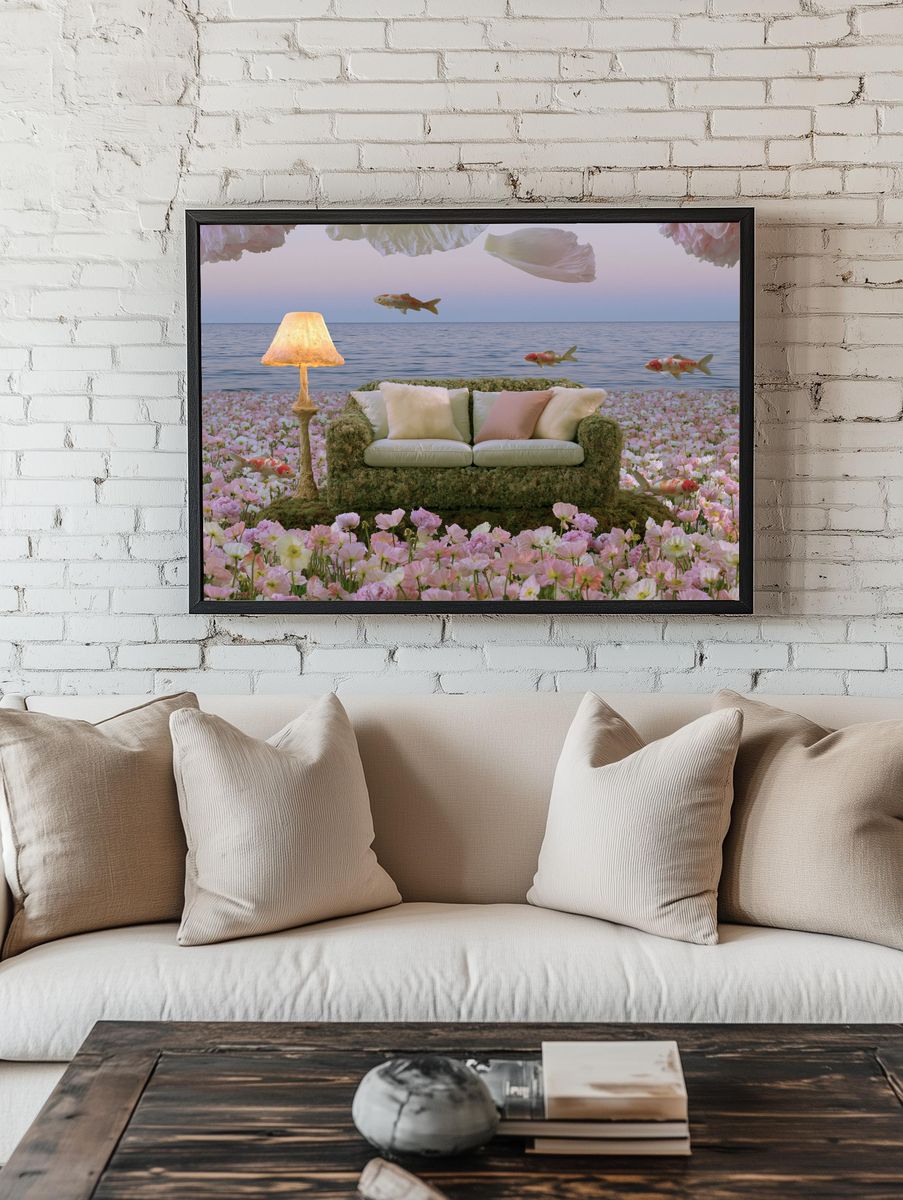 Dreamy Koi Garden Surrealism Print. — room view 1