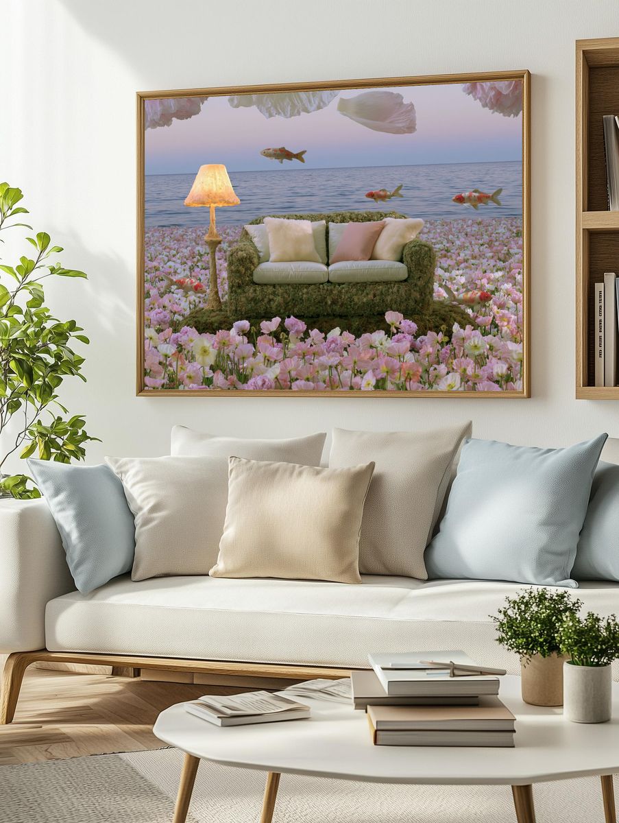 Dreamy Koi Garden Surrealism Print. — room view 2