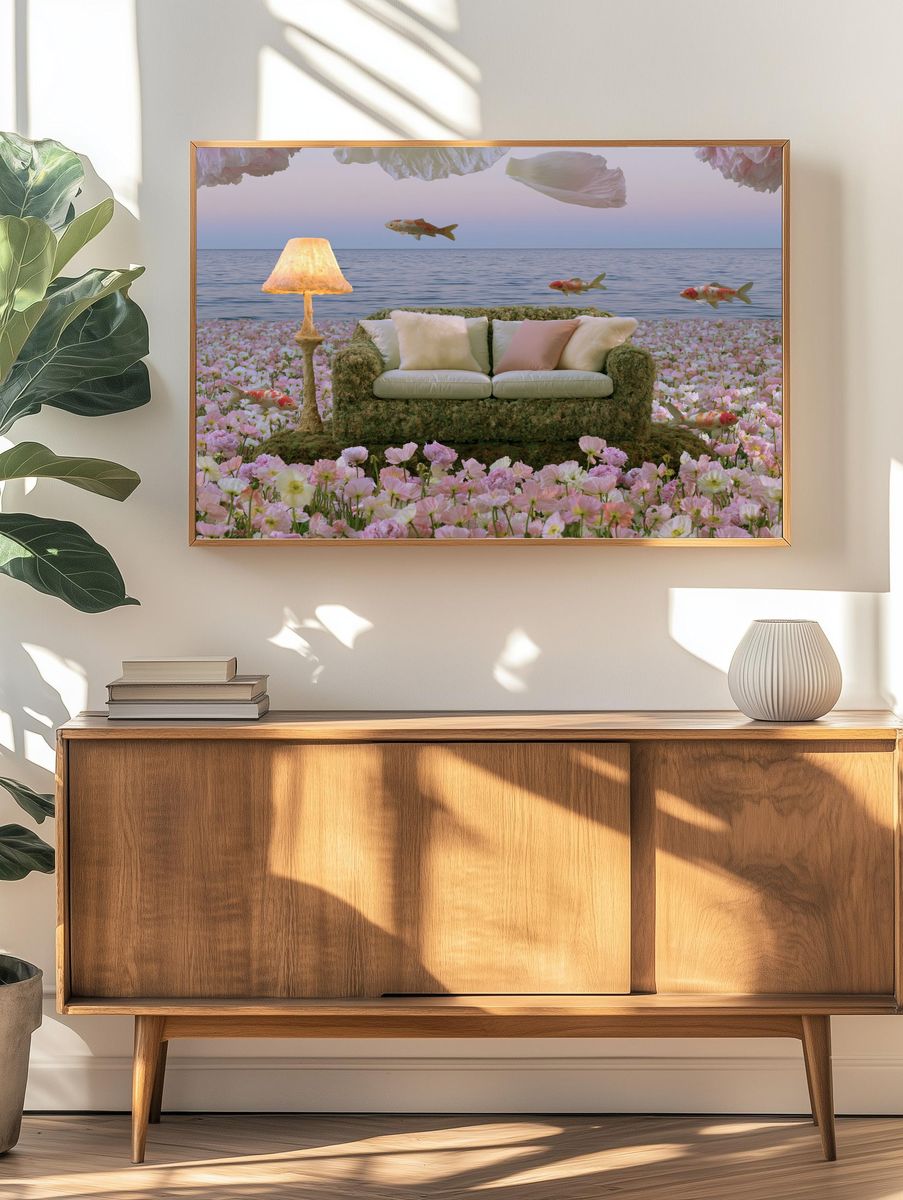 Dreamy Koi Garden Surrealism Print. — room view 3