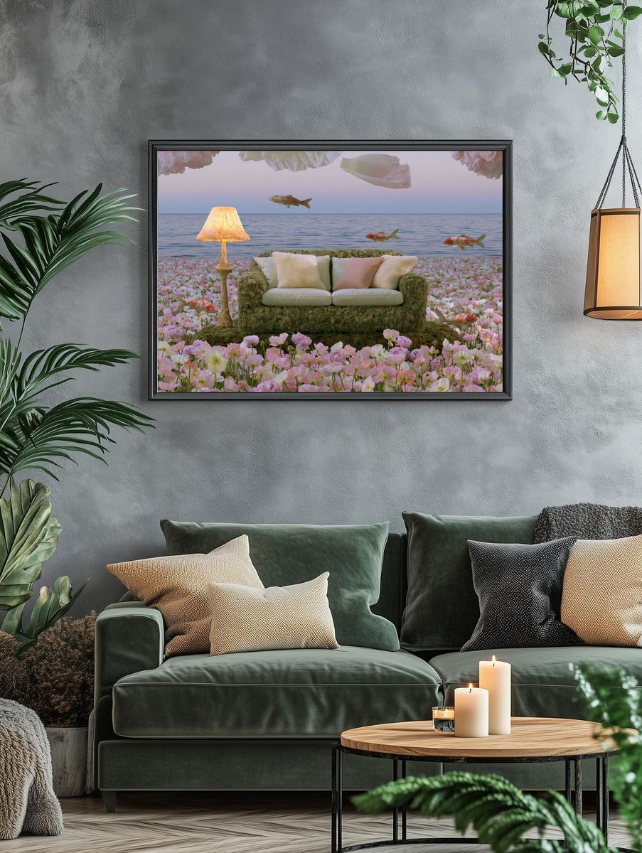 Dreamy Koi Garden Surrealism Print. — room view 4