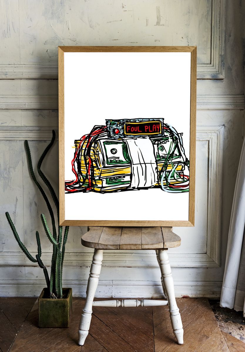 Foul Play Basketball Illustration Poster. room preview