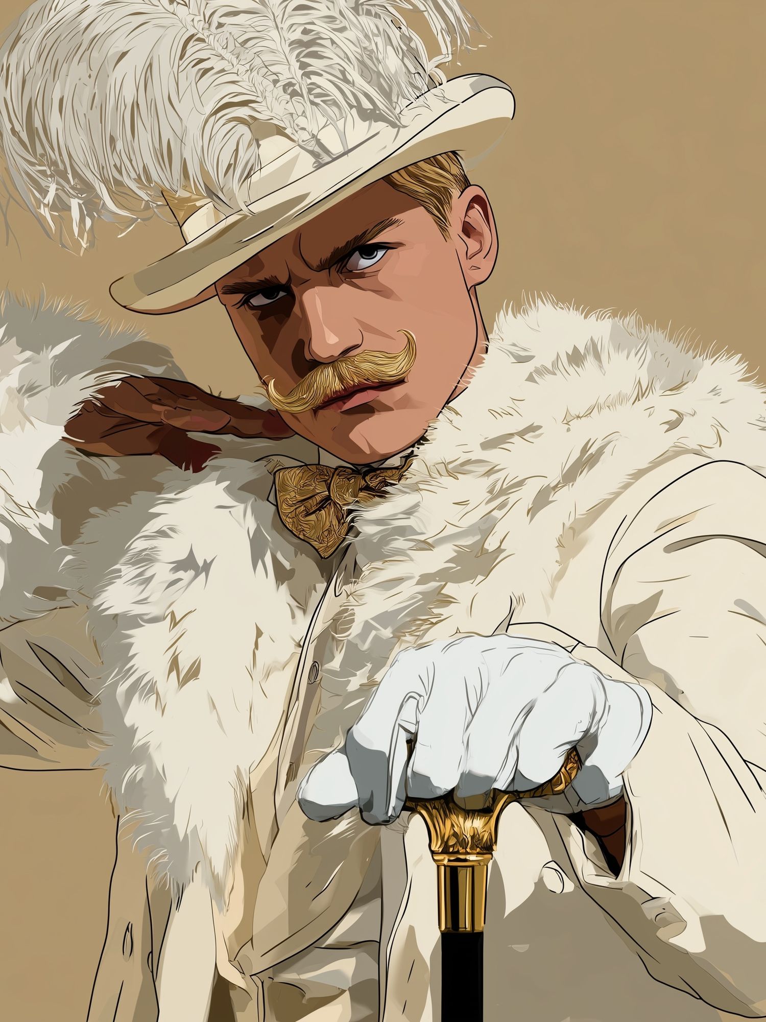 Vintage Dandy Portrait Print. poster — illustration art