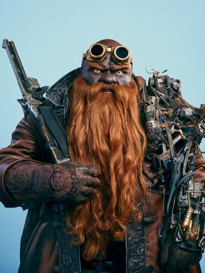 Steampunk Dwarf Portrait Poster. poster
