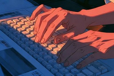 Typing Hands Digital Art Poster.