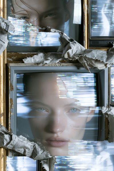Glitch Portrait Collage Print.