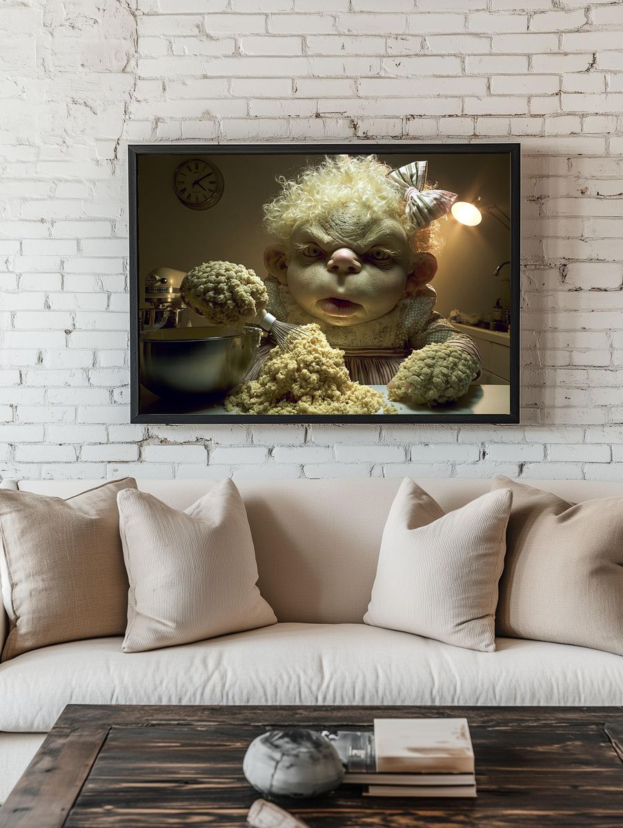 Creepy Baker Portrait Poster. room preview