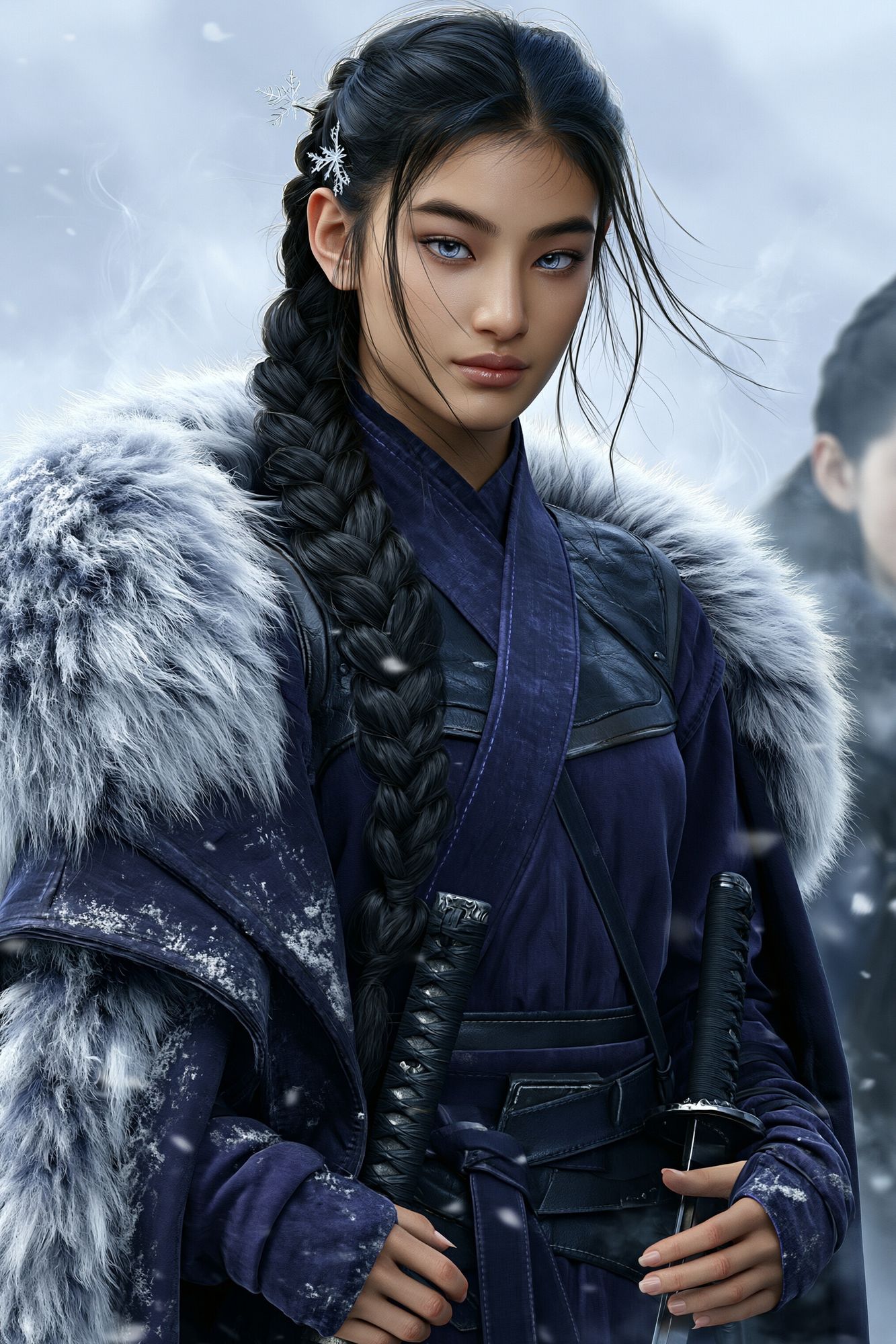 Winter Warrior Portrait Print. poster detail