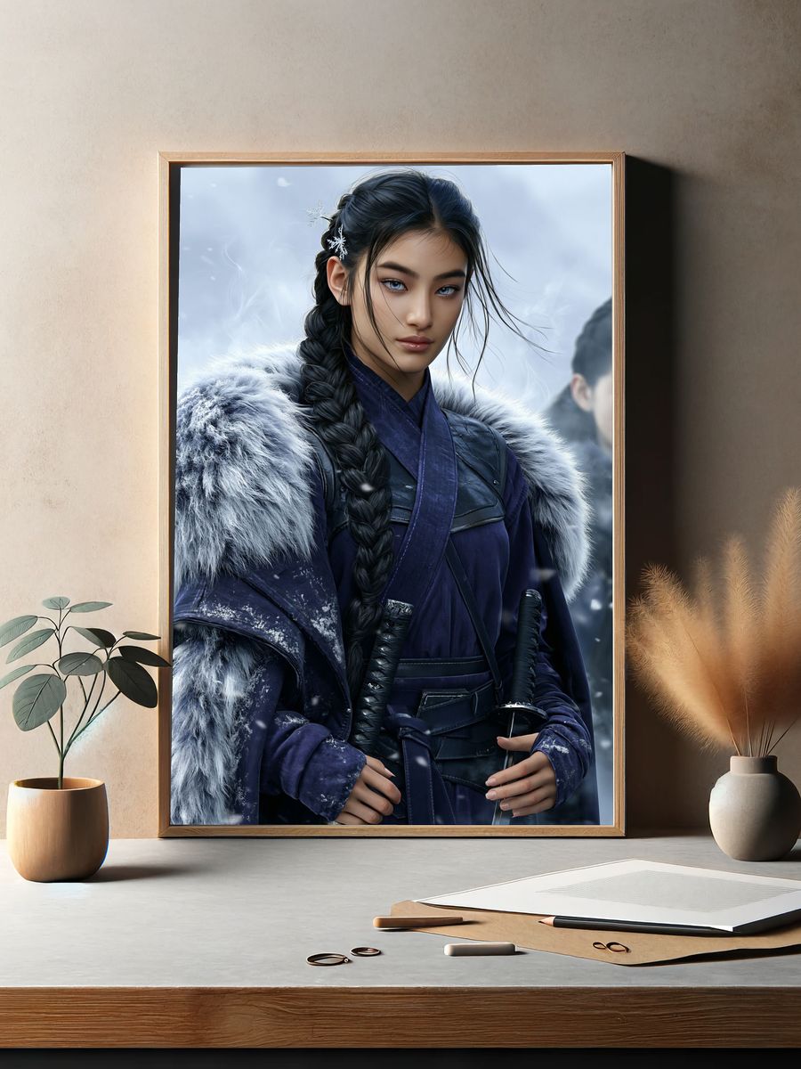 Winter Warrior Portrait Print. — room view 2
