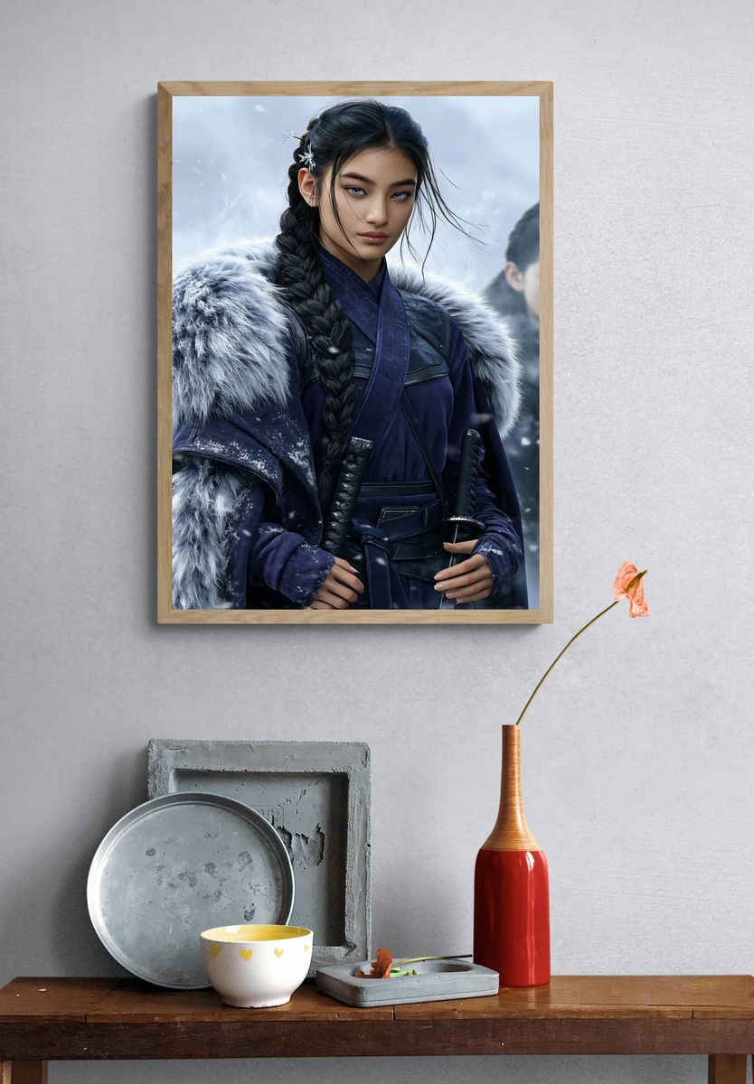 Winter Warrior Portrait Print. — room view 3