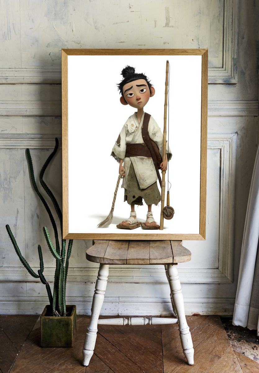 Animated Fisher Boy Illustration Print. — room view 1